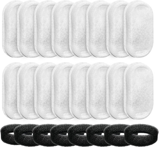 Tomxcute 16 Packs Filters & 8 Sponges Foam Filters for 108oz/3.2L and 135oz/4.0L Adjustable Water Flow Pet Water Fountain   Tomxcute 16 Packs Filters & 8 Sponges Foam Filters for 108oz/3.2L and 135oz/4.0L Adjustable Water Flow Cat Water Fountain
